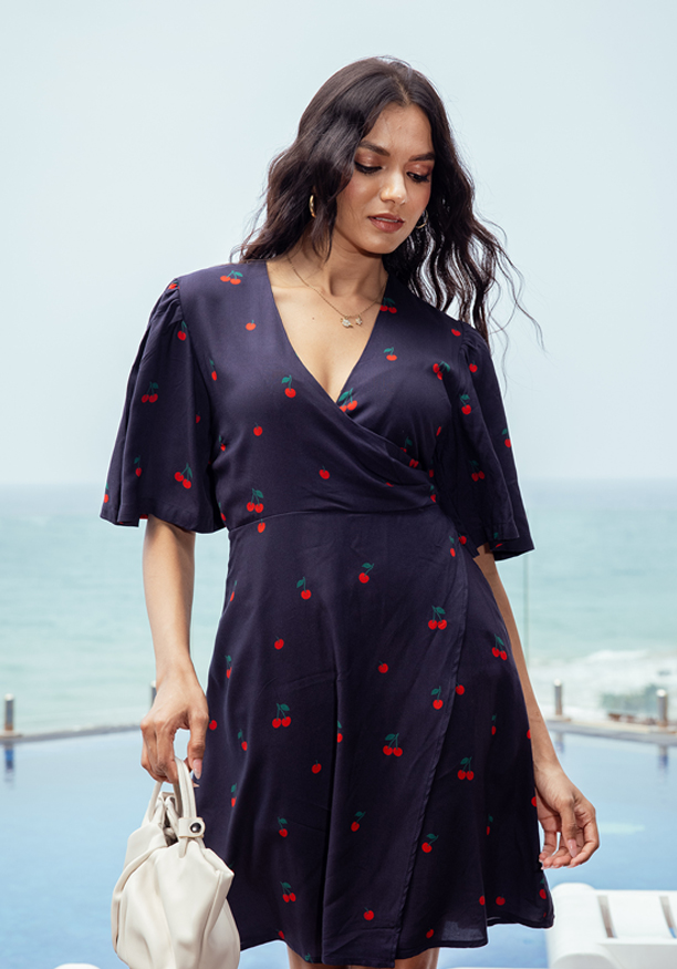 ELLIE WRAP SHORT DRESS